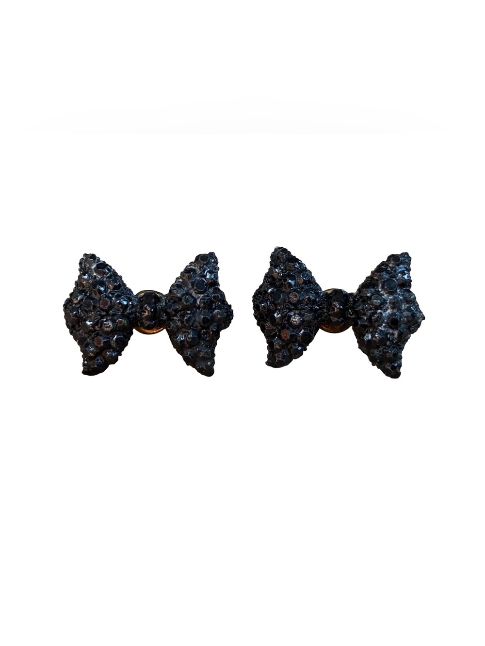 Statement Black Bow Studded Earrings